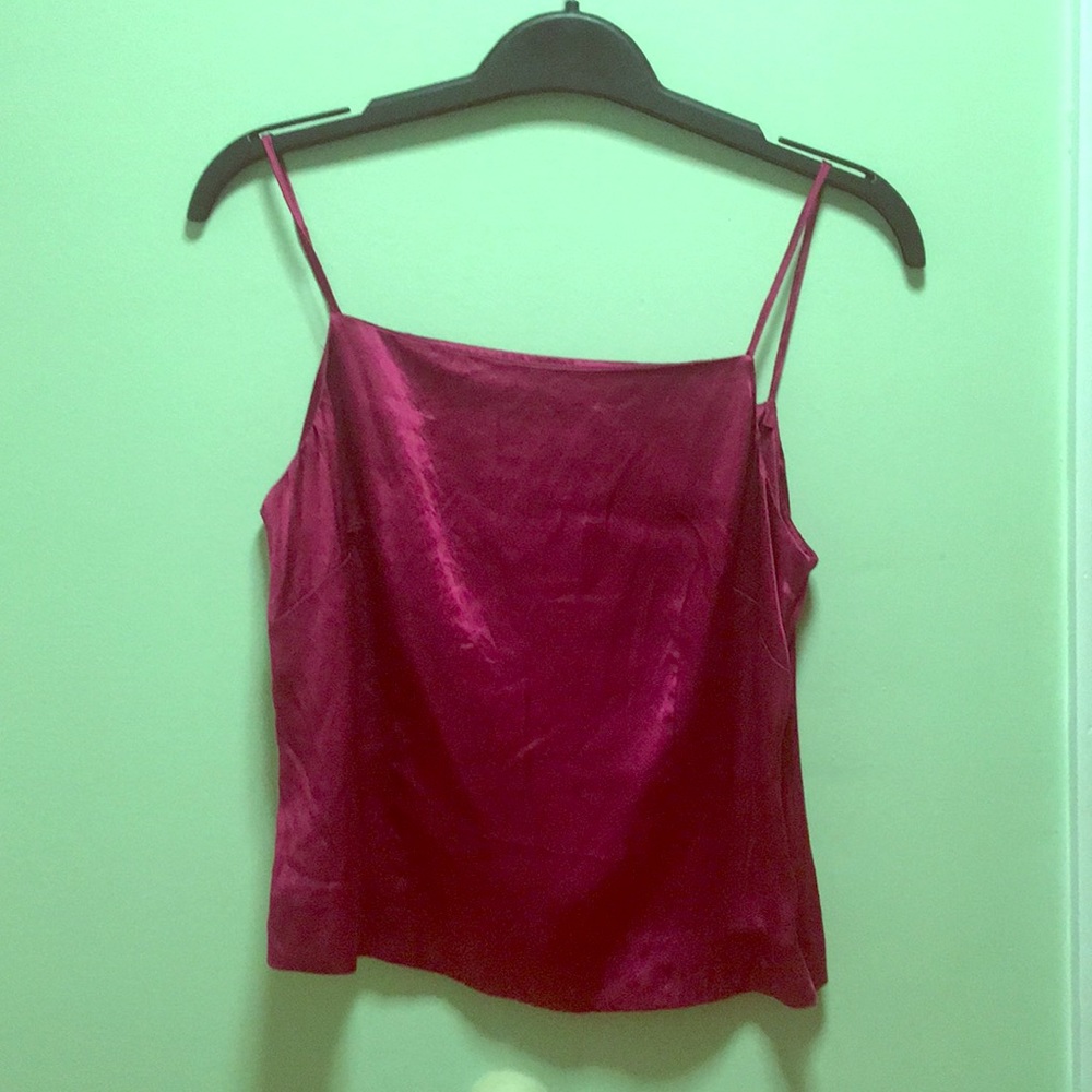 Fuchsia silk camisole